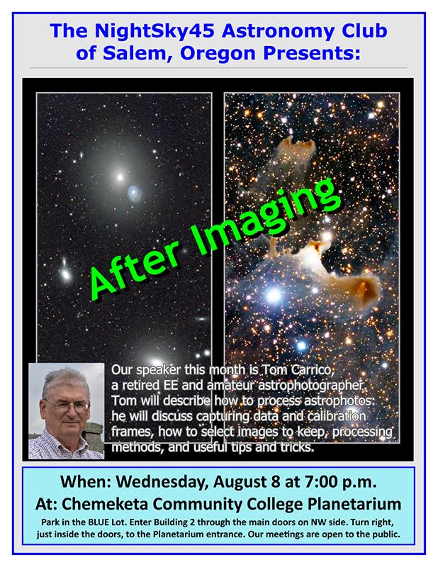 Night Sky 45 Astronomy Club 6/6/2018 Meeting Poster: After Imaging
