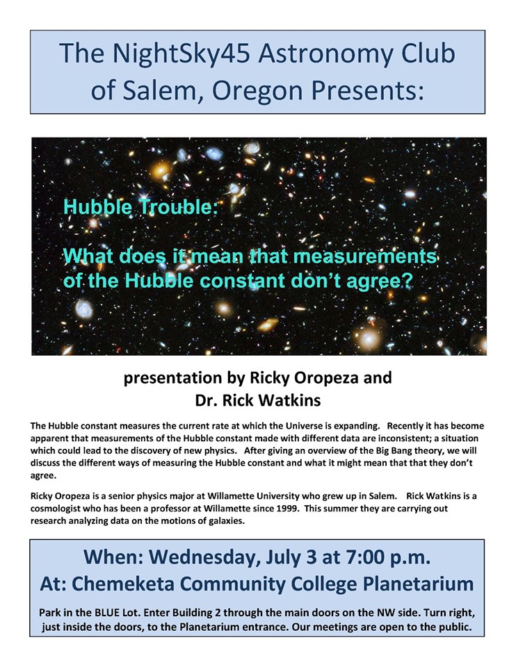 NightSky45 July Meeting Poster: Hubble Trouble